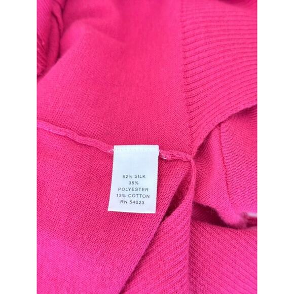 Banana Republic Sweater Crop P/XS Pink Silk Blend Long Sleeve Button Cardigan - Picture 6 of 8